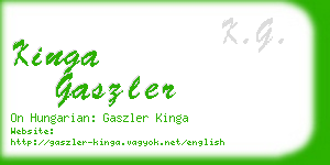 kinga gaszler business card